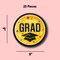 25 Count Yellow Congrats Grad Paper Plates 9 Inch Graduation Decor for Bright Party Vibes